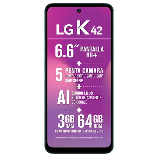LG K42 Azul 64GB Telcel R9