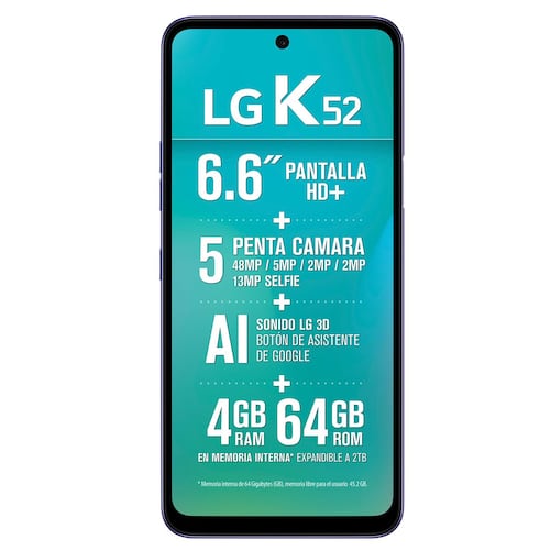LG K52 Azul 64GB Telcel R7