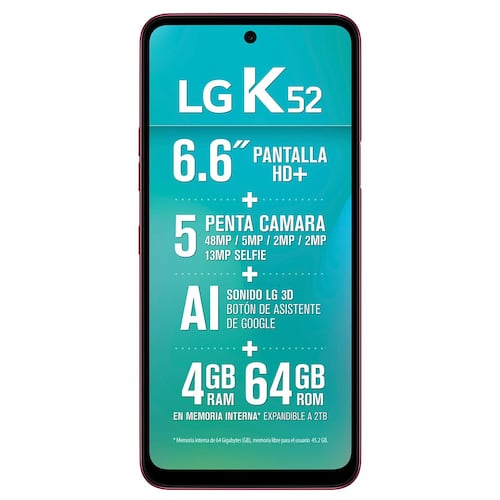 LG K52 Rojo 64GB Telcel R1