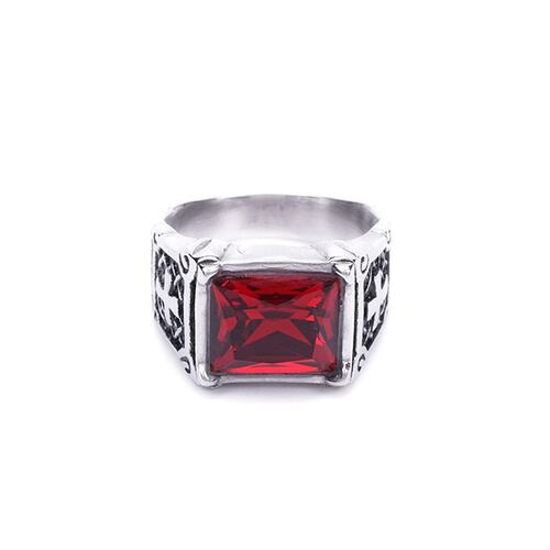 Anillo piedra roja 9