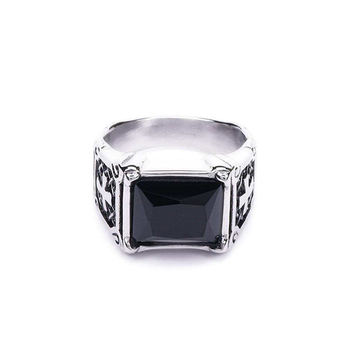 Anillo de plata best sale hombre con piedra negra