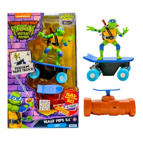 Vehículo a Control Remoto Tortugas Ninjas Half Pipe Leo