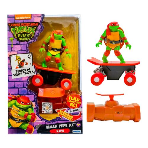 Vehículo a Control Remoto Tortugas Ninjas Half Pipe Leo