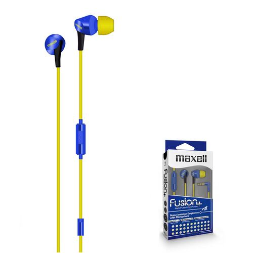 Audífonos Fusión Aquua Azul con Amarillo Maxell