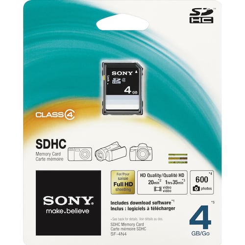 Tarjeta Sony Sf-4n4 Sd 4gb