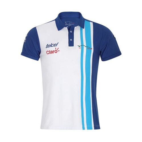 Playera Polo para caballero Pole Position talla mediana color blanco