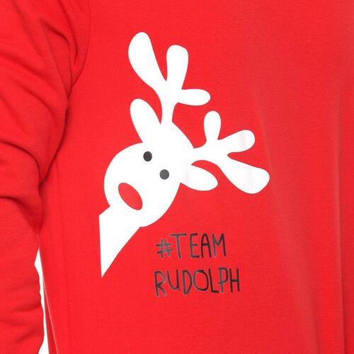 Sudadera Reno De Navidad Jeanious Rojo CH Para Hombre