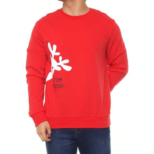 Sudadera Reno De Navidad Jeanious Rojo M Para Hombre