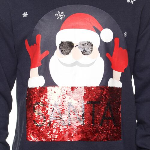 Sudadera Lentejuelas De Navidad Jeanious CH Marino Para Hombre