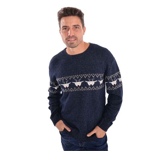 Suéter Renos De Navidad Jeanious  XG Marino Para Hombre