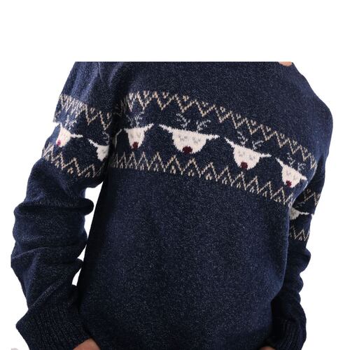 Suéter Renos De Navidad Jeanious  XG Marino Para Hombre