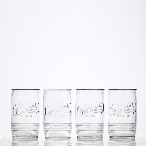 Vaso Con Frase Relieve Set 4 Piezas