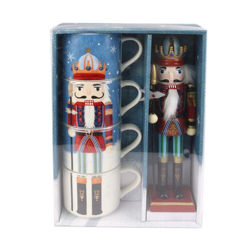 Set Tazas Navideñas Diseño Cascanueces 4 Piezas Home & Details