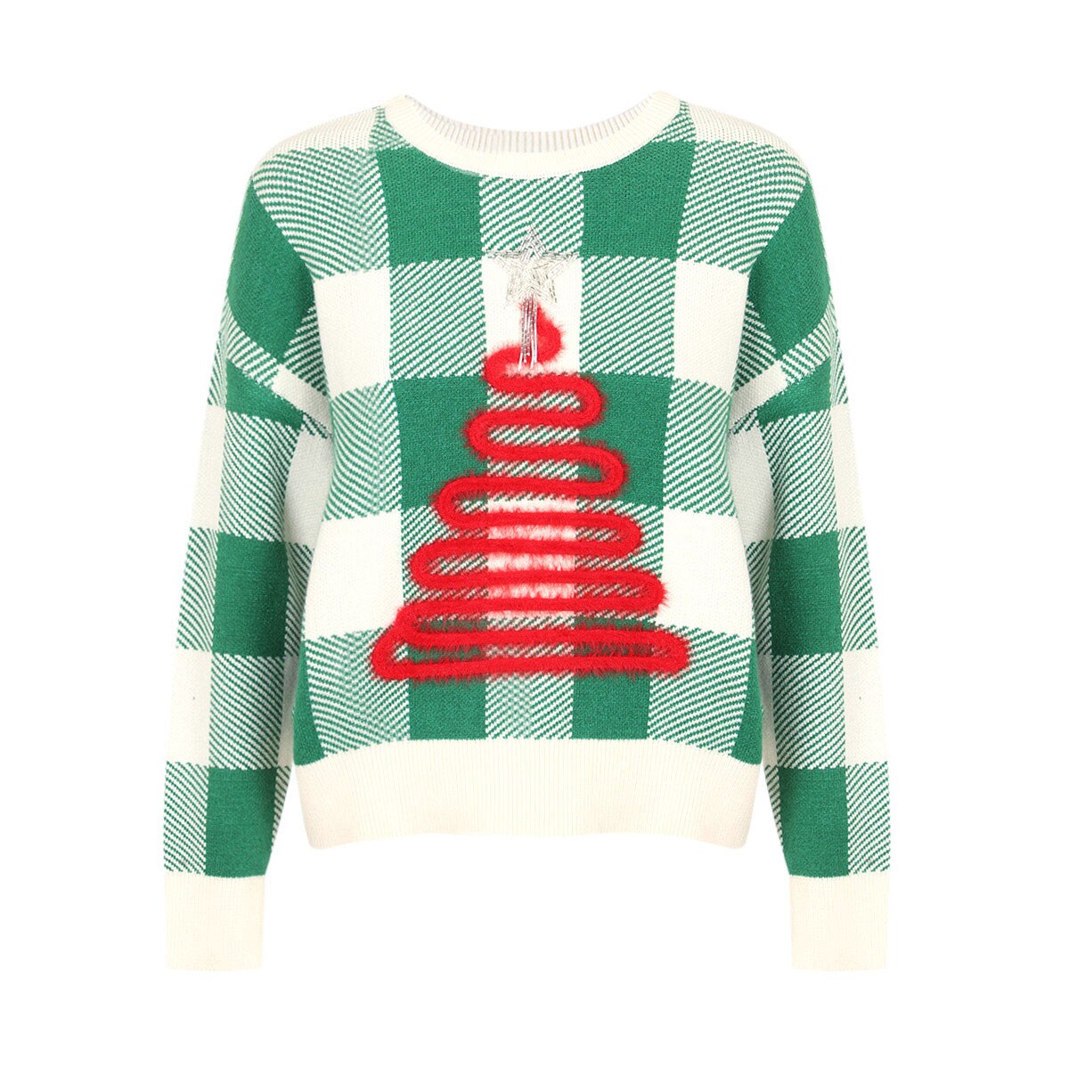 Suéter Ghingham Pino Navidad Jeanious para Mujer