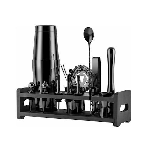 Set Shaker Accesorios Coctelería Base de Madera 750 ml 16 Piezas Home Nature