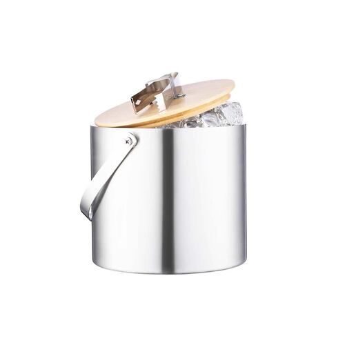 Hielera Acero Inoxidable con Pinza de Madera 2500 ml Home Nature