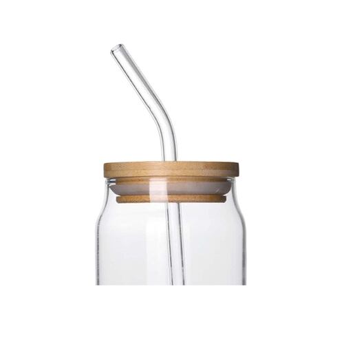Vaso de Vidrio con Popote y Bamboo 15 oz Home Nature