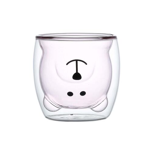 Vaso de Vidrio Diseño Oso Doble Pared 250 ml Home Nature