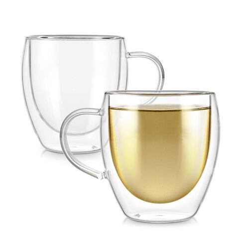 Set 2 Tazas de Vidrio Doble Pared 350 ml Home Nature