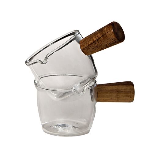 Taza de Cristal con Agarre de Madera para Espresso 100 ml Home Nature