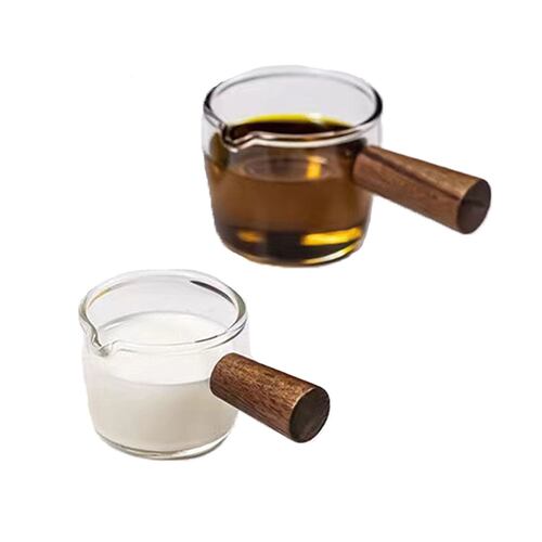 Taza de Cristal con Agarre de Madera para Espresso 100 ml Home Nature
