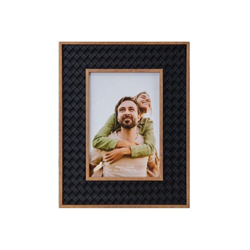 Portarretrato Voltak de MDF-Plastic Cuadricula Negro 8X10"