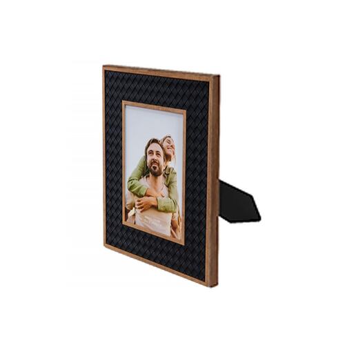 Portarretrato Voltak de MDF-Plastic Cuadricula Negro 8X10"