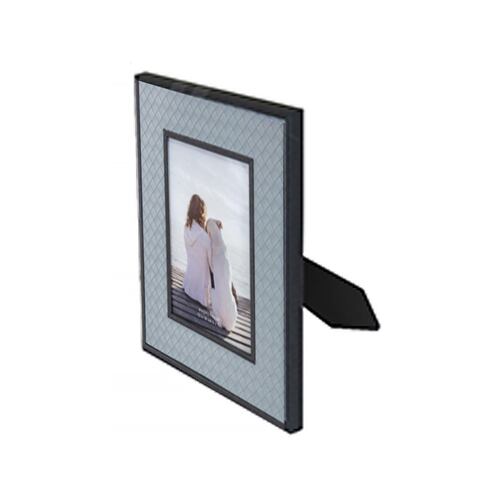 Portarretrato Voltak de MDF-Plastic Cuadricula Gris 5X7"