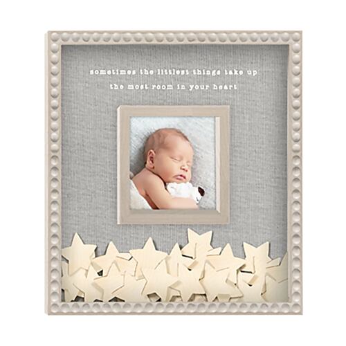 Portarretrato Edición Bebé Estrellas ABS y Vidrio Gris 5X5" Voltak
