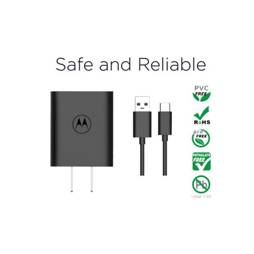 Cargador Motorola USB TurboPower 20W Carga Rápida 3 USB-C