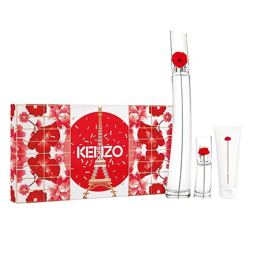 Set para Dama Flower by Kenzo Eau de Parfum 100 ml + Body lotion 75 ml  + Perfumero de viaje 15 ml