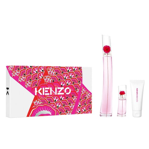 Set de fragancia femenina Flower by Kenzo Poppy Bouquet Eau de Parfum 100 ml, + perfumero de viaje 15 ml + crema corporal 75 ml