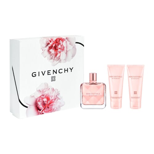 Givenchy  Set de fragancia femenina Irresistible Eau de Parfum 80 ml, + Crema corporal humectante 75 ml + Gel de Ducha 75 ml.