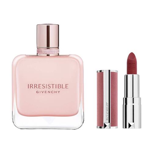 Set fragancia para mujer Givenchy Irresistible EDP Rose Velvet 50ml + Mini labial Le Rouge Sheer Velvet 1.5ml