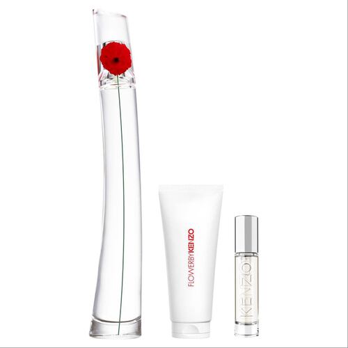 Set fragancia para mujer Flower by Kenzo EDP 100 ml + Crema corporal 75ml + Perfumero de viaje