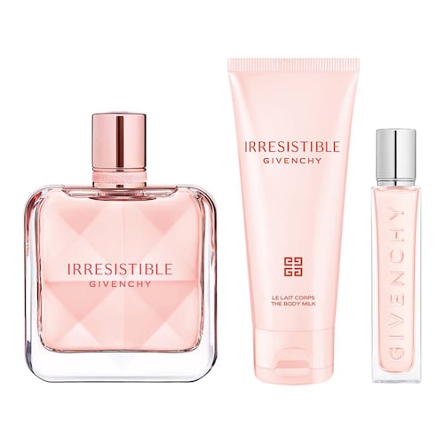 Set de Fragancia Givenchy Irresistible Eau de Parfum 80 ml + crema perfumada humectante 75 ml + perfumero de viaje 12.5 mlpara Dama