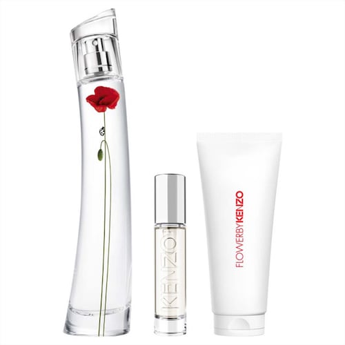 Set de Fragancia Kenzo Flower by Kenzo La Recolte Eau de Parfum 75 ml +crema corporal 75 ml + perfumero de viaje 10 mlpara Dama