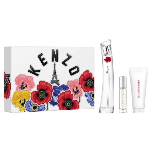 Set de Fragancia Kenzo Flower by Kenzo La Recolte Eau de Parfum 75 ml +crema corporal 75 ml + perfumero de viaje 10 mlpara Dama