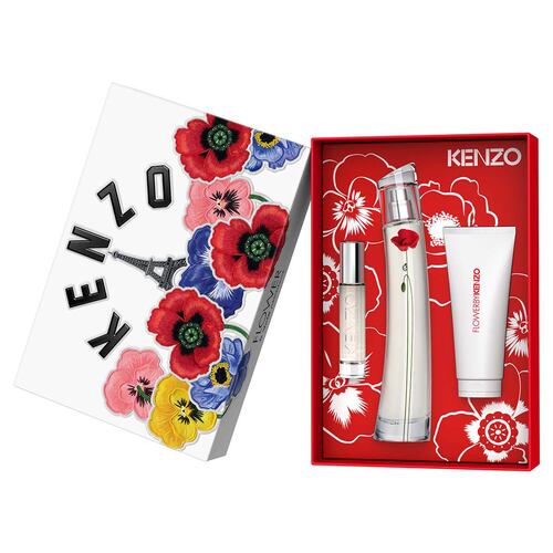 Set de Fragancia Kenzo Flower by Kenzo La Recolte Eau de Parfum 75 ml +crema corporal 75 ml + perfumero de viaje 10 mlpara Dama
