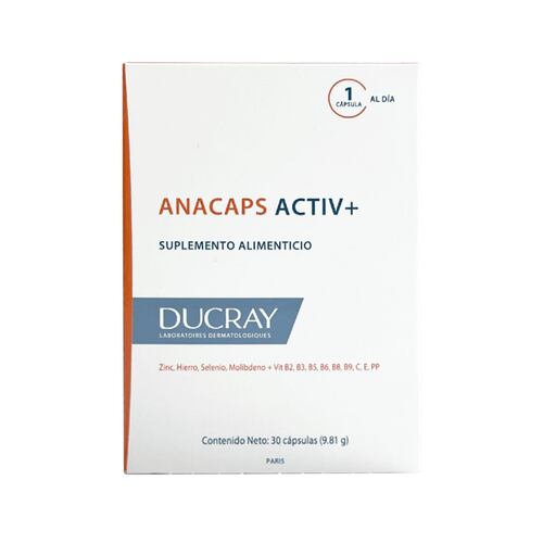 Anacaps Activ+ Suplemento Alimenticio Anti-caída 30 Cápsulas