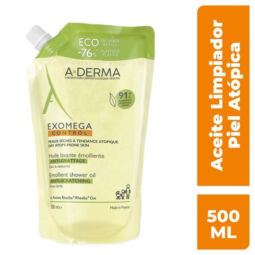 A-Derma Exomega Control Eco-refill de Aceite de Ducha Emoliente 500ml