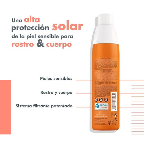 Avène Protector Solar FPS 50+ en Spray Piel Sensible 200ml