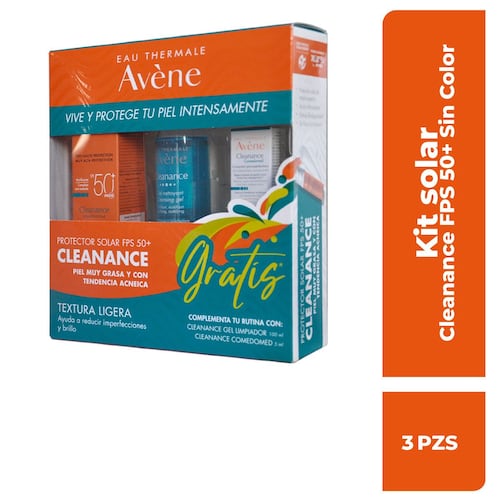 Avene Kit Cleanance Protector Solar FPS 50+ 50ml + Cleanance Gel 100 ml  +  Cleanance Comedomed 5ml
