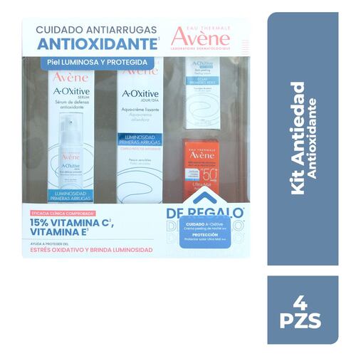 Kit Anti-edad: A-Oxitive Serum + Crema de Día, 4 piezas