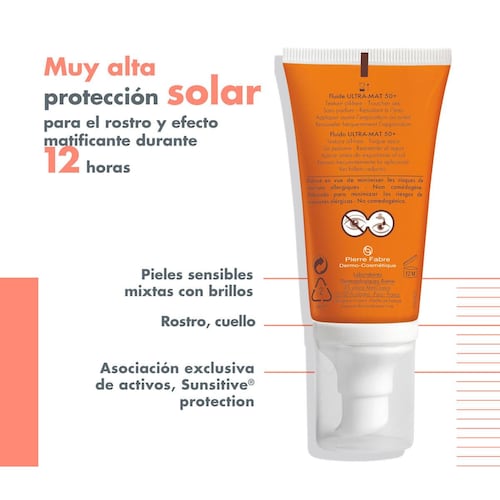 Avène Ultra Mat Fluido Matificante Protector Solar FPS 50+