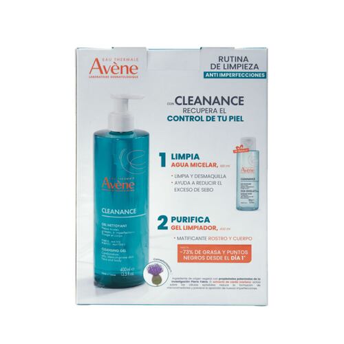 Kit Avene Cleanance Gel 400ml + Cleanance Loción Micelar 100ml