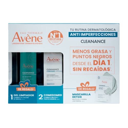 Kit Avene Cleanance Comedomed 30ml + Cleanance Gel100ml + Mascarilla Detox 6ml
