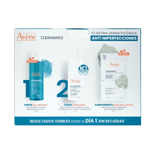 Kit Avene Cleanance Comedomed 30ml + Cleanance Gel100ml + Mascarilla Detox 6ml