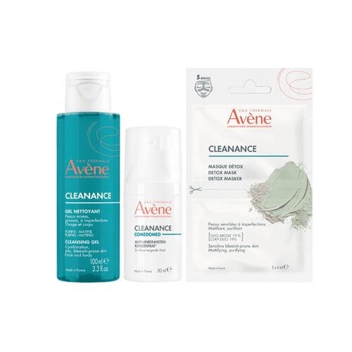 Kit Avene Cleanance Comedomed 30ml + Cleanance Gel100ml + Mascarilla Detox 6ml