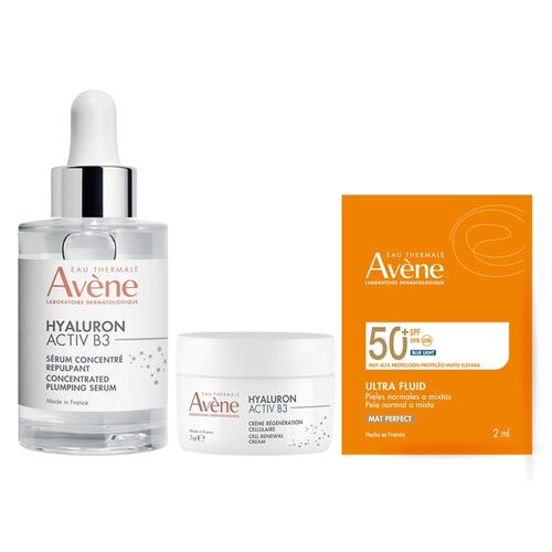 Kit Antiedad: Hyaluron Suero 30ml + Mini Hyaluron Crema de Día 7ml + Sachet Ultra Fluid 2ml